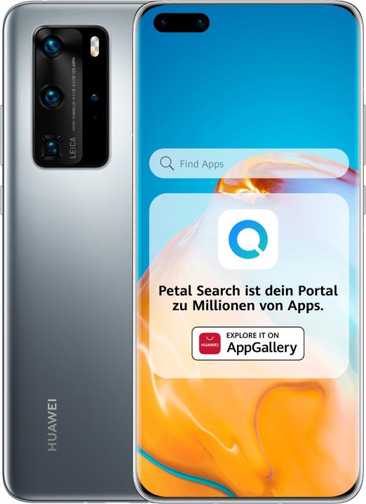 Huawei P40 Pro (256 GB, Silver Frost, 6.58", Hybrid Dual SIM + eSIM, 50 Mpx, 5G)