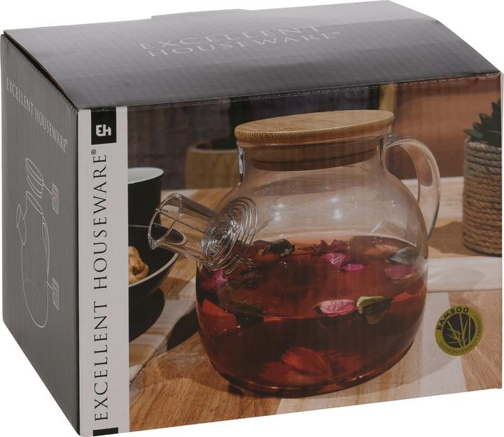 Actual product image Kerbl Glass teapot with bamboo lid (1 l)
