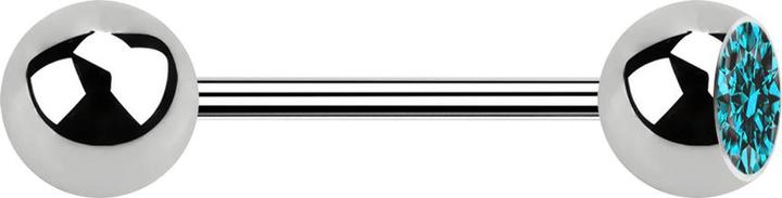 Actual product image Star Piercing Micro barbell silver with ball and ball crystal aqua (Surgical steel 316L, without brass)