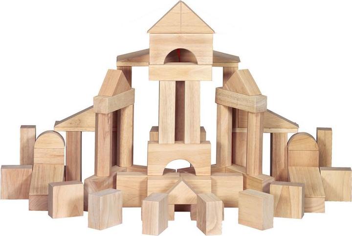 Actual product image Melissa & Doug - Standard solid wood building blocks with wooden storage box (60 -piece) - Classic w