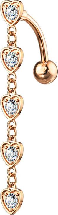 Immagine prodotto Star Piercing Banana in oro rosa con ciondolo a cinque cuori con cristallo (Acciaio chirurgico 316L, Ottone)