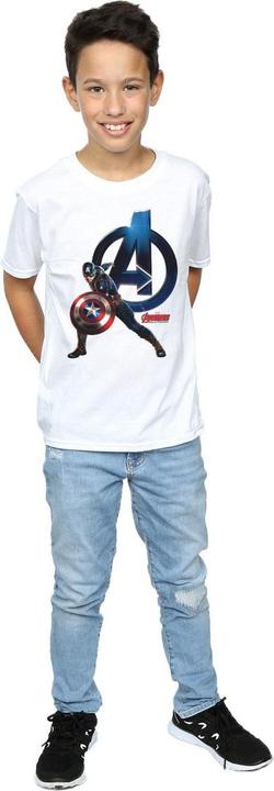 Actual product image Boys Captain America Pose T-Shirt (152, 158)