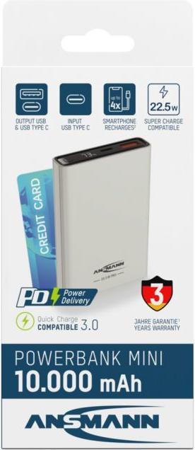 Immagine prodotto Ansmann PB222PD (10000 mAh, 22.50 W, 37.37 Wh)