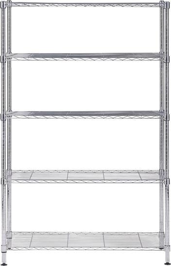 Actual product image Alba Reol chrome stål med 5 hylder large (120 x 35 x 200 cm)