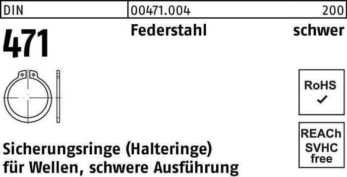 Produktbild Sicherungsring DIN 471 20 x 1,75 Federstahl schwere Ausf.