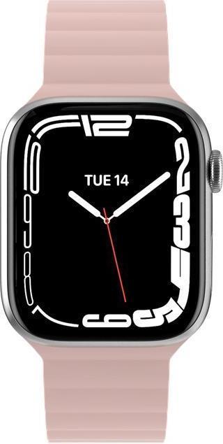 Immagine prodotto MagEasy Braccialetto magnetico in silicone per Apple Watch 42/44/45 mm - Rosa (45 mm, 44 mm, 42 mm, Silicone)