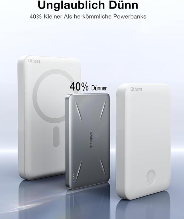 Produktbild Torras Ultra Slim MagPro - Magnetische Powerbank 5000mAh (5000 mAh)