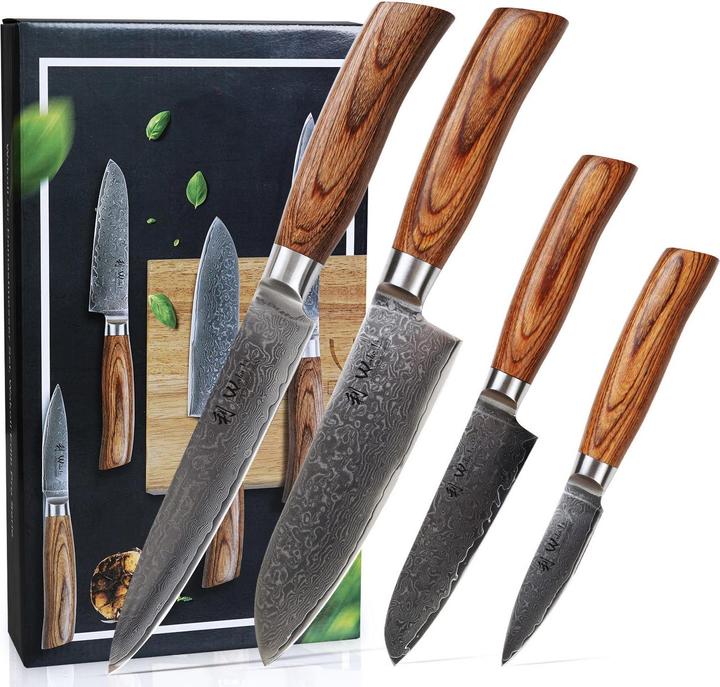 Immagine prodotto Wakoli Set di 4 coltelli Damasco EDIB Serie Pro (17 cm)