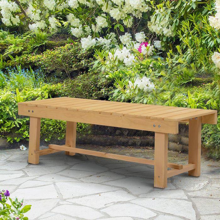 Actual product image Swisshandel24 Gartenbank, 2-Sitzer Sitzbank, Gartenmöbel, Rustikale Bank, Massivholz, Natur, 110 x 38 x 35 cm