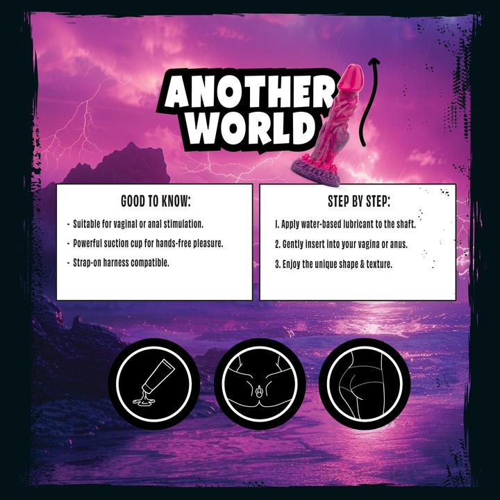 Actual product image Mythical Mates Another World Dildo Pink & Purple