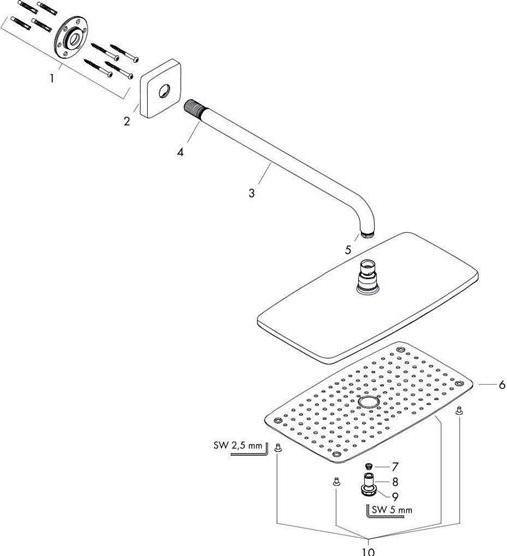 Produktbild hansgrohe Raindance E Fester Duschkopf Chrom (1 Strahlarten, 17 l/min)