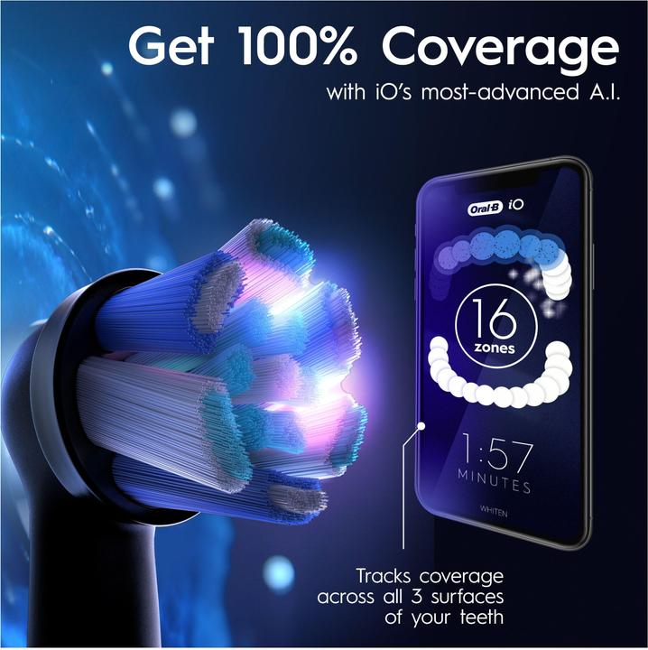 Actual product image Oral-B iO9 Duo Pack Black Onyx & Rose Quartz Electric Toothbrush (Oscillating toothbrush)