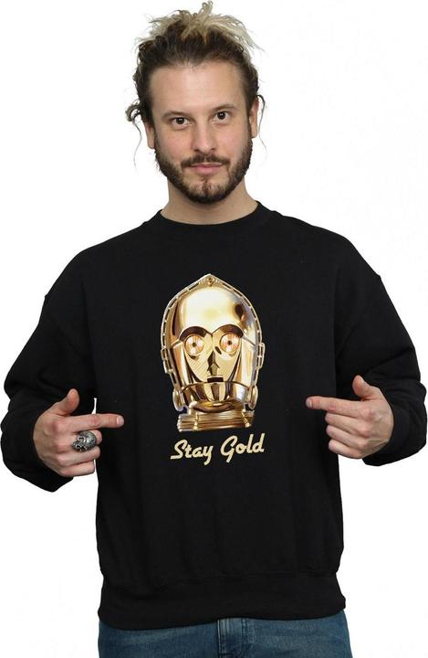Actual product image Star Wars Mens The Rise Of Skywalker C-3PO Stay Gold Sweatshirt (M)