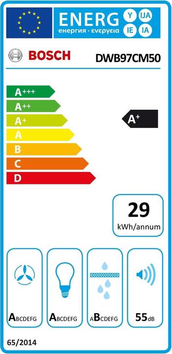 Energy Label Bosch Hausgeräte DWB97CM50 (Wall hood)