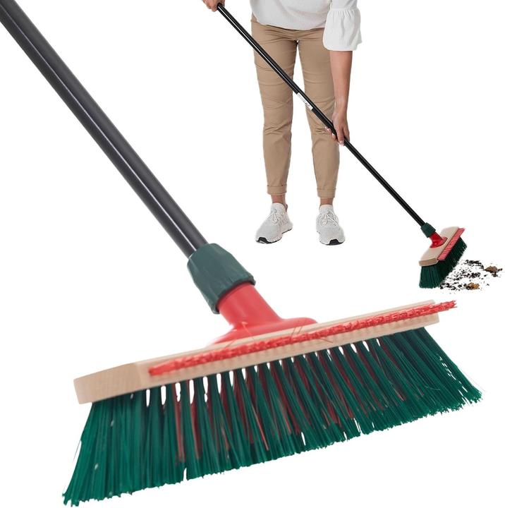 Immagine prodotto Novaliv Gartenbesen mit Stiel und Kratzleiste 40 cm Elaston Borsten Besen draussen Strassenbesen mit S (1 pz.)