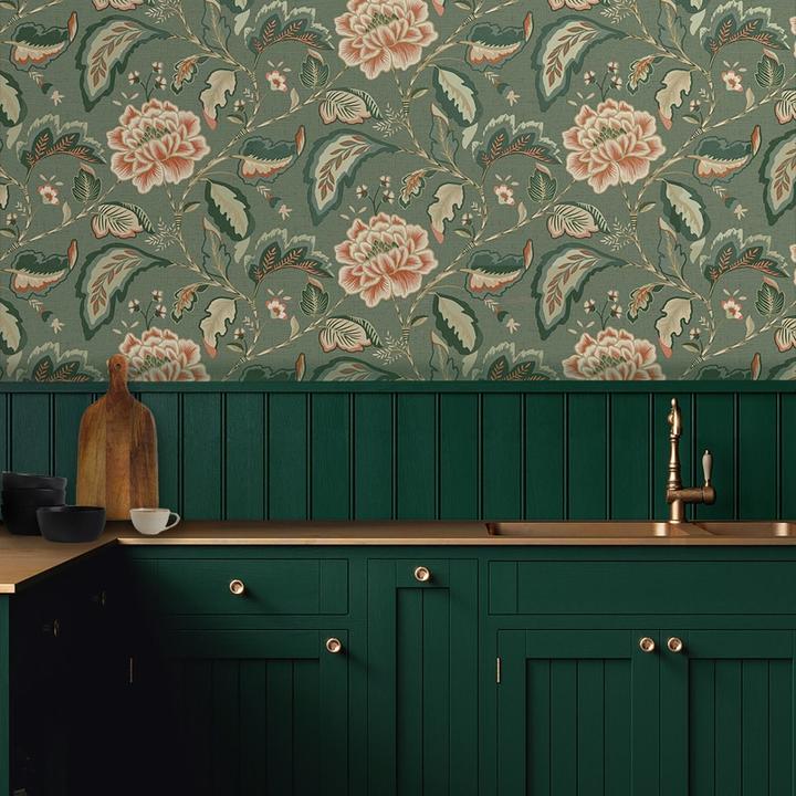 Actual product image Belgravia Maya Floral Trail Vinyl Textured Wallpaper