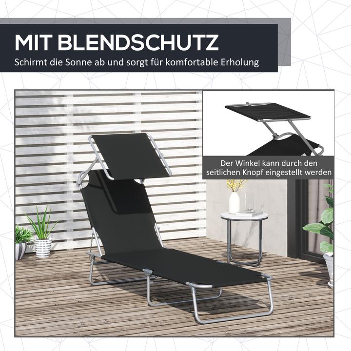 Actual product image Outsunny Sun lounger with sunshade (187 cm)