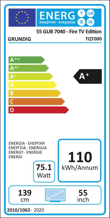 Energielabel Grundig 55 GUB 7040 Fire TV (55", LCD, 4K)