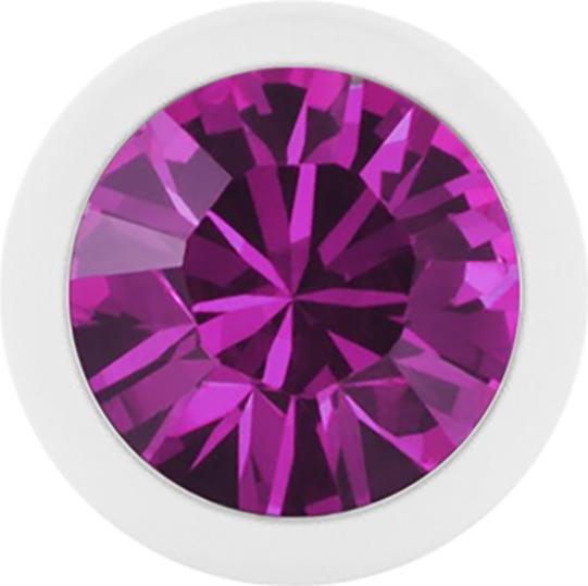 Produktbild Star Piercing Micro Kugel Pure White mit Swarovski fuchsia (ohne Messing, Chirurgenstahl 316L)