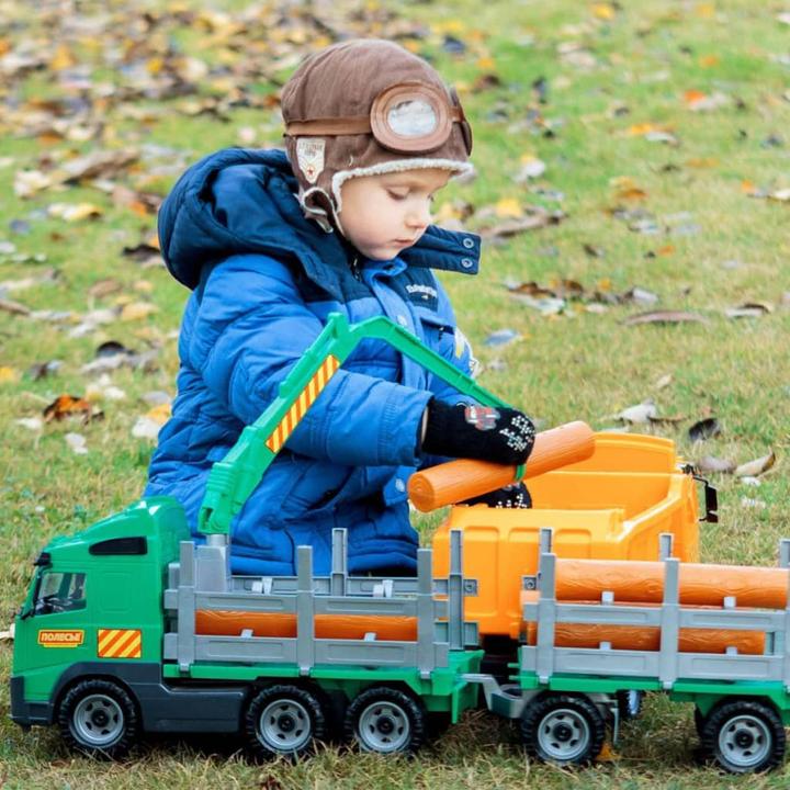 Actual product image Polesie Volvo wood transporter truck with trailer