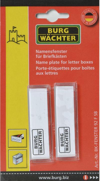 Produktbild Burg Wächter Namensfenster BK 92 F SB für Briefkasten 2 Stück