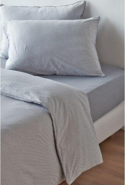 Produktbild Living Home Melange Jersey Streifen (Bettwäsche Set, 160 x 210 cm, 65 x 100 cm)