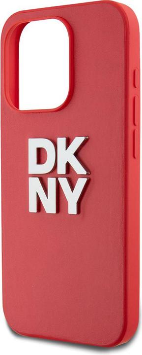Actual product image DKNY PU Leather Stack Logo Wrist Strap Case for iPhone 14 Pro Max Red (Apple iPhone 14 Pro Max)