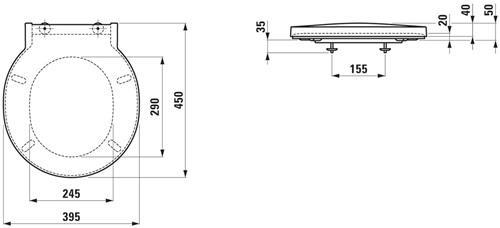 Actual product image Laufen VAL toilet seat with cover, removable, with soft close, H894281