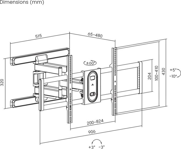 Image du produit Sbox PLB-8148 (43-100/60kg/800x400) (Mur, 100", 60 kg)