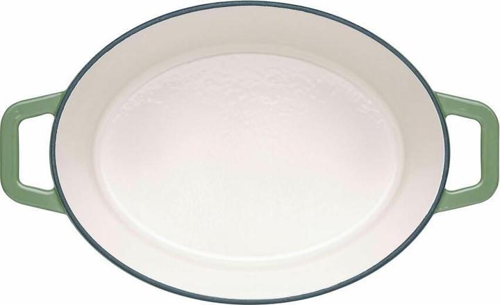 Actual product image Berndes Cocotte casserole B.IRON cast iron oval 31 x 24 cm 6 litres sage green INDUCTION (31 cm, Casserole + Stewpot, Cast iron)