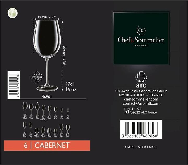 Immagine prodotto Chef & Sommelier Sequenza (17 cl, 6 Occhiali, Bicchieri da champagne)
