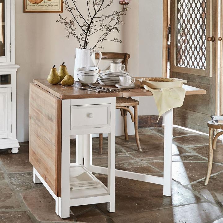 Actual product image Loberon Table Dale antique white/brown (160 x 78 x 80 cm)