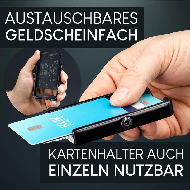 Produktbild Puristo KLIK MINIMAL Slim Wallet Carbon 7er