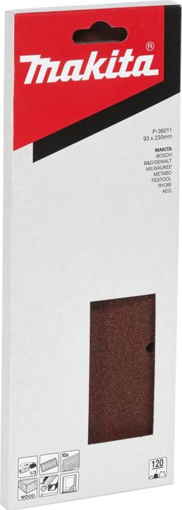 Image du produit Makita Papier abrasif, 93x228mm, K120, 10pcs (8 trous) (120)