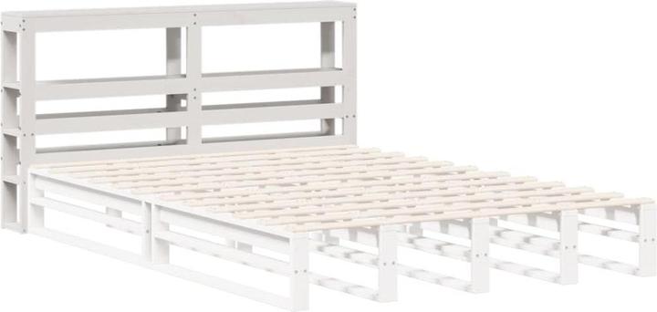 Productafbeelding VidaXL Hoofdbord Bed met planken Wit 135cm massief grenen hout