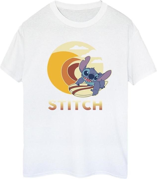 Actual product image Disney Womens/Ladies Lilo & Stitch Summer Waves Cotton Boyfriend T-Shirt (XL)