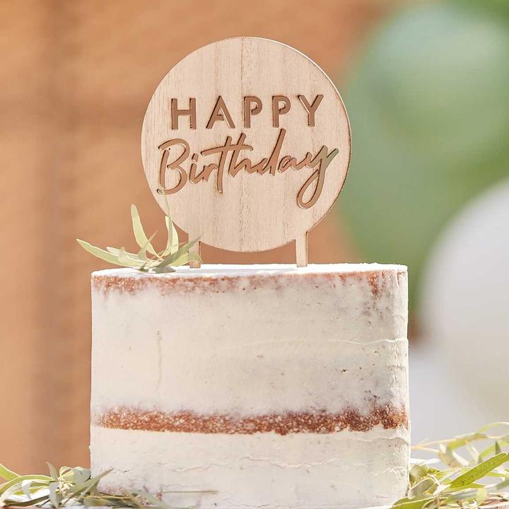 Immagine prodotto Ginger Ray Cake Topper in legno di buon compleanno