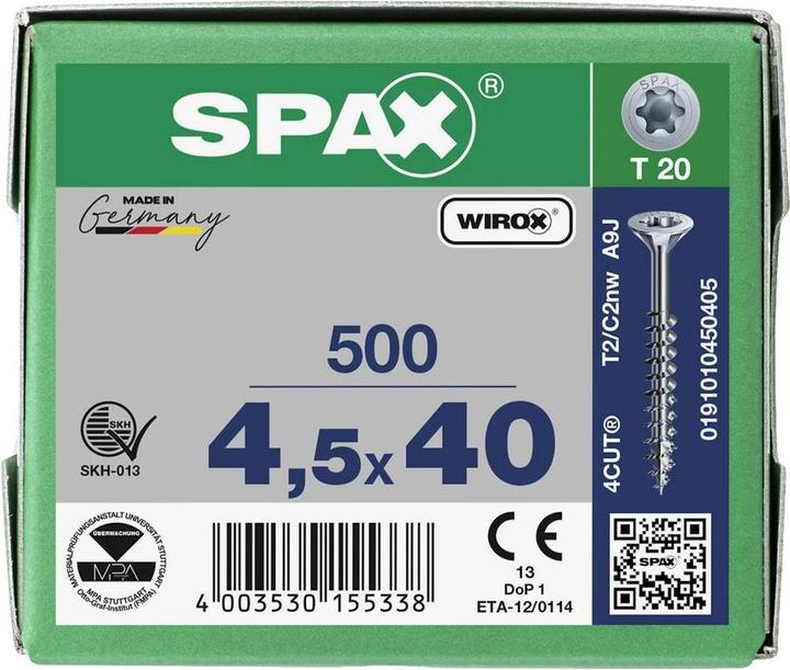 Actual product image Spax Chipboard screws SK T20 4,5x40 mm (500 Screws per piece)