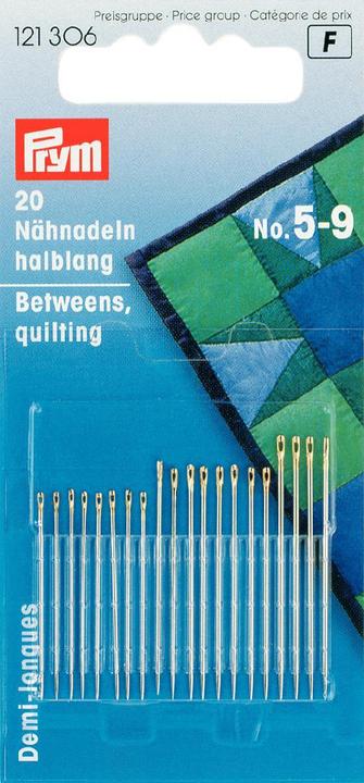 Image du produit Prym Aiguilles à coudre demi-longues, acier n° 5 - 9, carte 20 pcs.