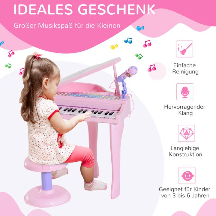 Actual product image Homcom Children's piano including stool (English)