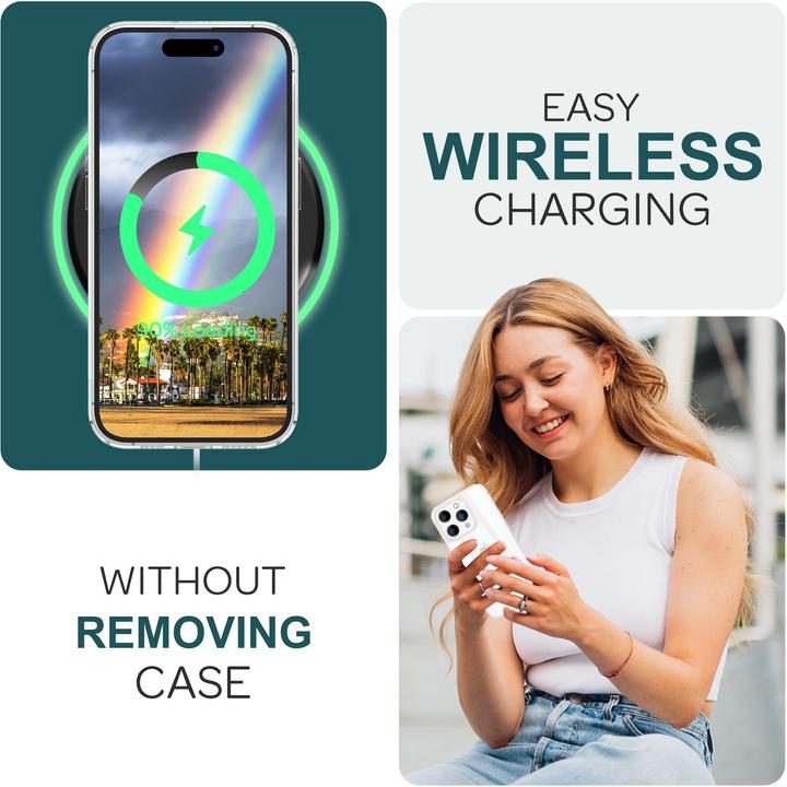 Actual product image Nalia Clear tempered glass cover rainbow effect (Apple iPhone 15 Pro)