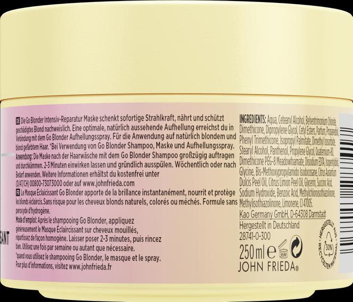 Immagine prodotto John Frieda Maschera riparatrice intensiva Sheer Blonde Go Blonder (250 ml)