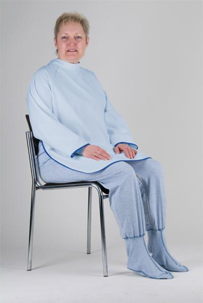 Actual product image Suprima Tablier bavoir avec manches en éponge bleu clair (Eating)