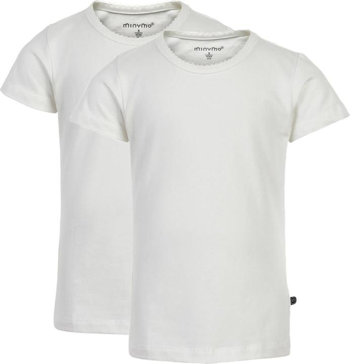 Minymo T-Shirt 2er Set Weiss Gr. 128 (128)