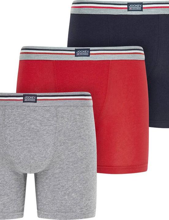 Produktbild Jockey 3-Pack Cotton Stretch Boxer Trunk stone grey melange (L, 3er Pack)