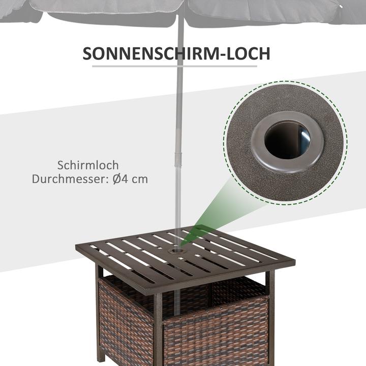 Produktbild Outsunny Gartentisch mit Schirmloch (55 cm)