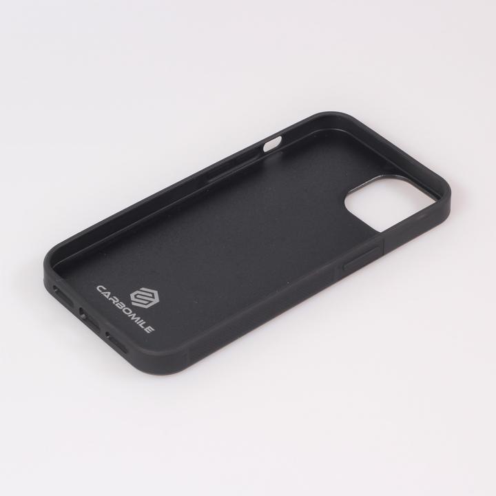 Produktbild Carbomile Hülle Alcantara und Carbon mit roten Nähten (MagSafe kompatibel) (Apple iPhone 14 Plus)