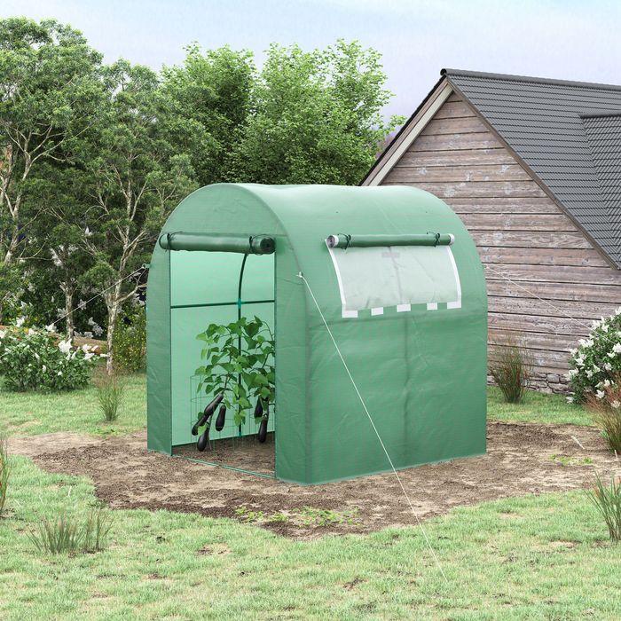 Produktbild Swisshandel24 Foliengewächshaus 180x180x200 cm, mit Seitenfenster, PE-Gitterfolie, Grün