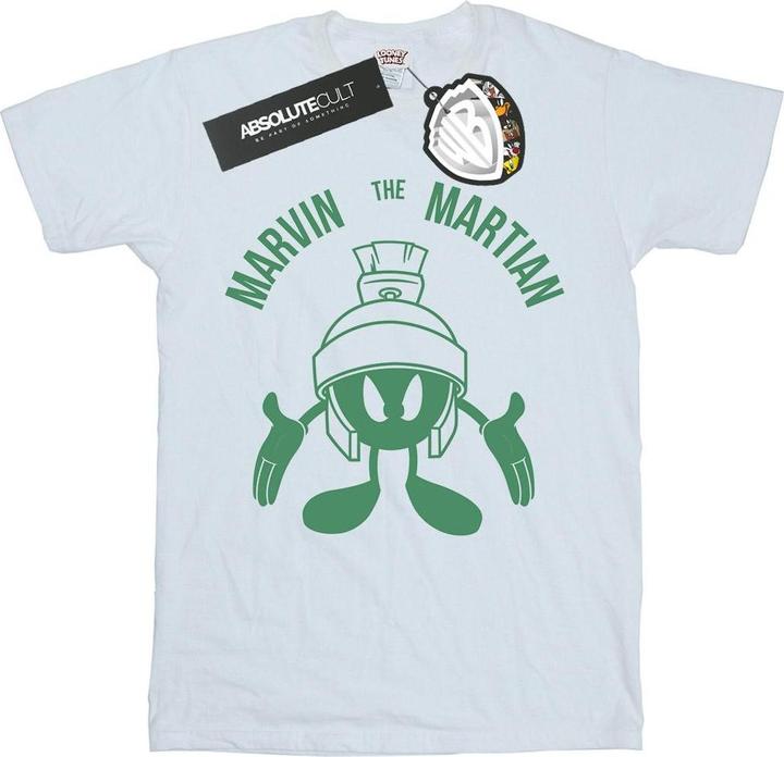 Actual product image Looney Tunes Womens/Ladies Marvin The Martian Large Head Cotton Boyfriend T-Shirt (XXL)
