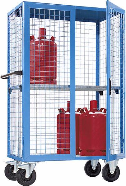 Produktbild eurokraft pro Gasflaschen-Gitterschrank, fahrbar, HxBxT 1800 x 1150 x 740 mm (115 cm, 180 cm)